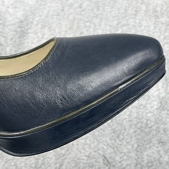 Gianfranco Ferre Pump Heels Shoes Navy Green Women's Size 39 US 9 Leather - Picture 14 of 16